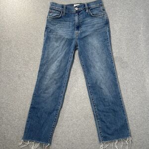 Hudson Noa Straight Crop Jeans Womens  26 (actual 27)  Blue Stretch Fray Hem